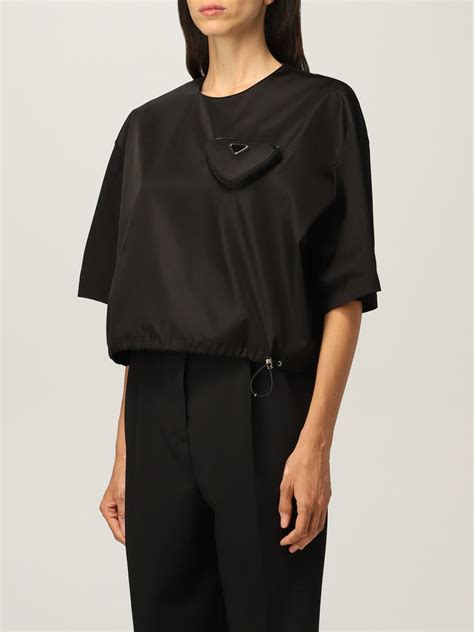 prada t shirt woman|prada nylon off shoulder top.